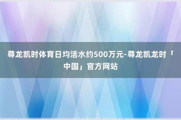 尊龙凯时体育日均活水约500万元-尊龙凯龙时「中国」官方网站