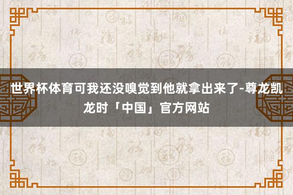 世界杯体育可我还没嗅觉到他就拿出来了-尊龙凯龙时「中国」官方网站