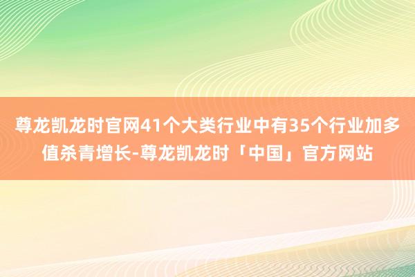 尊龙凯龙时官网41个大类行业中有35个行业加多值杀青增长-尊龙凯龙时「中国」官方网站