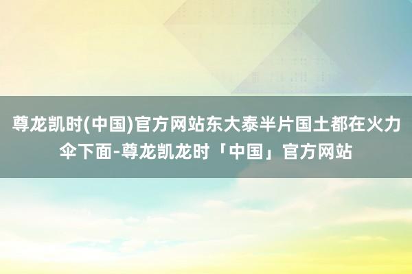 尊龙凯时(中国)官方网站东大泰半片国土都在火力伞下面-尊龙凯龙时「中国」官方网站