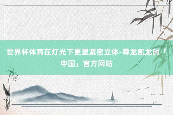 世界杯体育在灯光下更显紧密立体-尊龙凯龙时「中国」官方网站