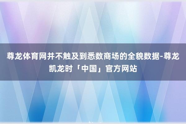 尊龙体育网并不触及到悉数商场的全貌数据-尊龙凯龙时「中国」官方网站