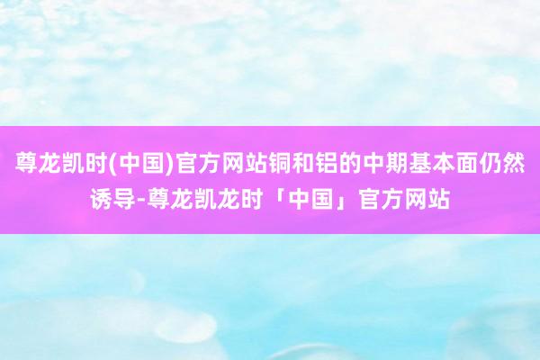 尊龙凯时(中国)官方网站铜和铝的中期基本面仍然诱导-尊龙凯龙时「中国」官方网站